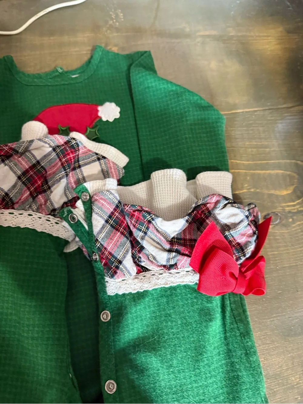 Ricrac and Ruffles Santa Romper size 24 M